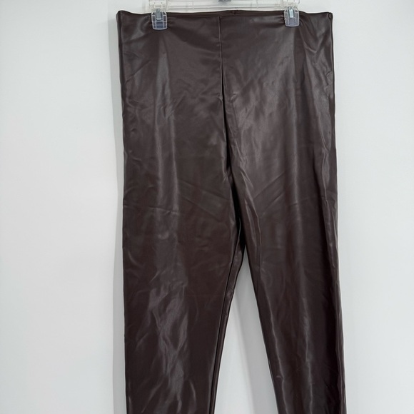 Joie Expresso Brown Faux Leather Leggings Contemporary Fit Size XXL 2X NEW - Picture 4 of 8
